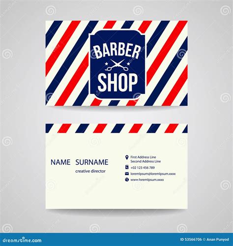 Business Card Template Design For Barber Shop Stock Vector Illustration Of Retro Salon 53566706