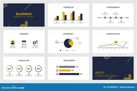 Business Data Visualization Modern Presentation Template Stock