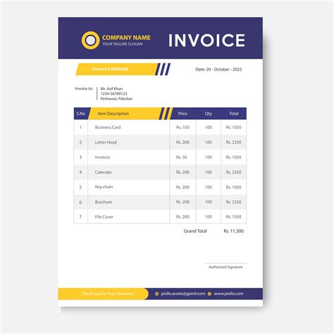 Business Invoice Design Template Coreldraw Cdr Vector File Download