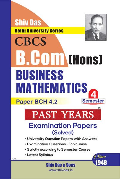 Business Mathematics for B.Com Hons Semester 4 for …