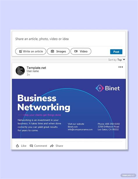 Business Networking Linkedin Post Template PSD