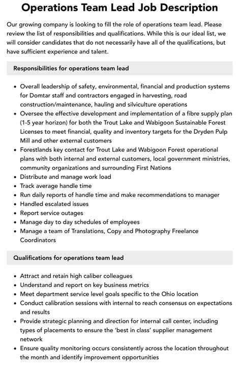 Business Operations Team Lead