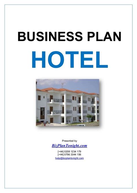 Business Plan For Small Hotel