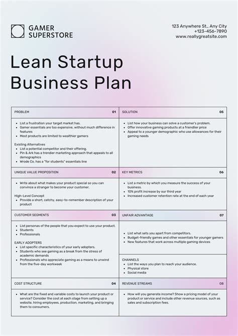 Business Plan Template For Startup