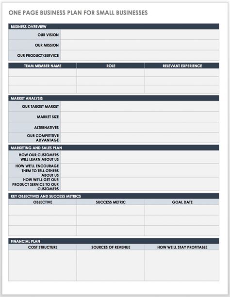 Business Plan Template Free Word