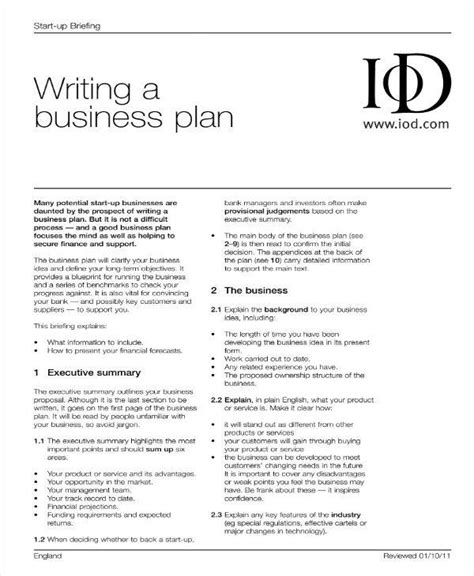 Business Plan Template Uk