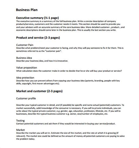 Business Plan Templates 6+ Download Free Documents in PDF, Word, Excel