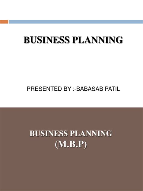 Business Planning Ppt Bec Bagalkot Mba