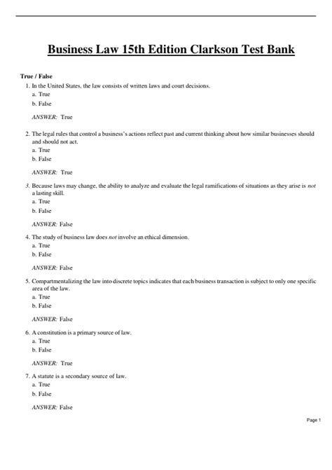 Business Problem Edition Law 15th Answers