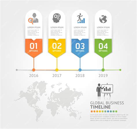 Business Timeline Elements Template. PreDesigned Graphics