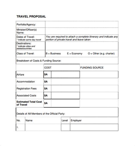 Business Travel Proposal Template