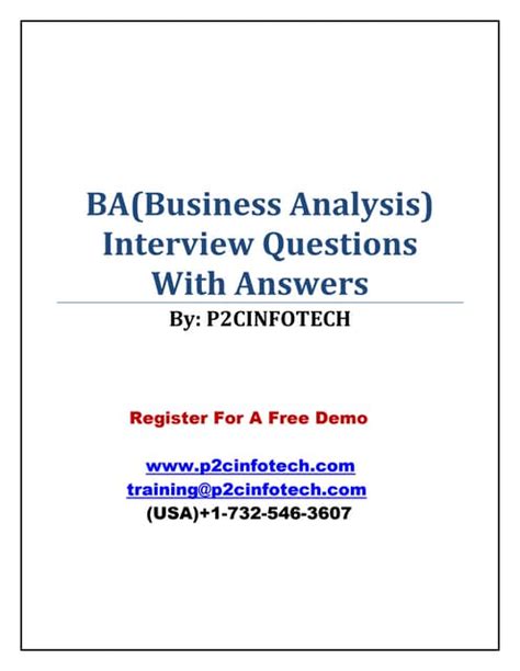 Business analysis interview question and answers
