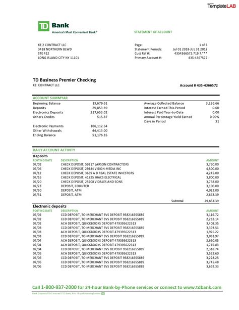 A business bank statement includes details for every tran