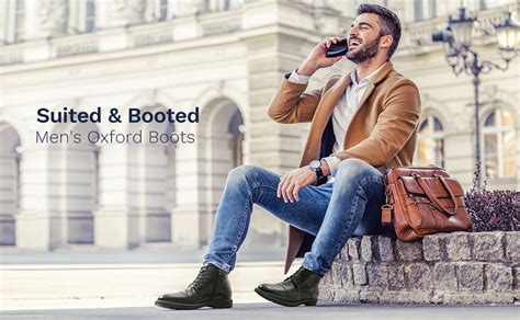 Business casual boots. Men's Vegan Leather Dress Chelsea Boots. $ 49.99. $ 65.99. Men's Classic Wingtip Side Zipper Ankle Boots. $ 62.99. Buy 2 items get 2nd item for FREE. Men's Motorcycle Combat Boots With A Casual Vibe. $ 58.99. Men's Slip-Resistant Lace-Up Boots. 