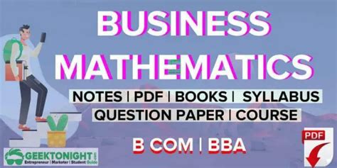 Business mathematics notes.  Mar 5, 2022 · Business Mathematics study material includes bu...