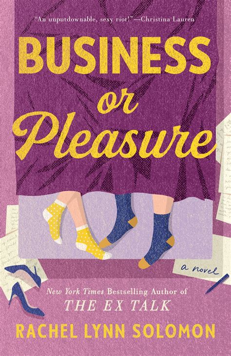 Business or pleasure. Business or Pleasure Rachel Lynn Solomon. Berkley, $17.99 trade paper (384p) ISBN 978-0-593-54853-0 