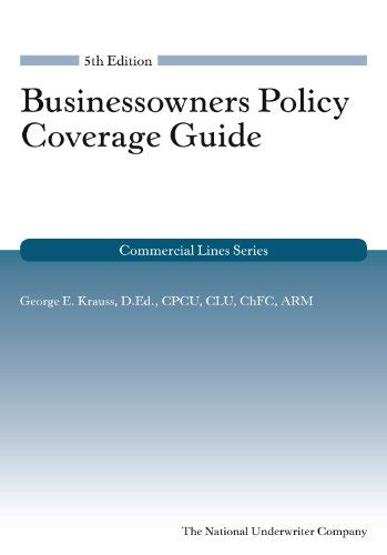 Businessowners coverage guide 5th edition commercial lines. - Library assistant written test study guide.