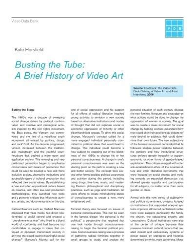 Busting the Tube: A Brief History of Video Art - Video Data Bank