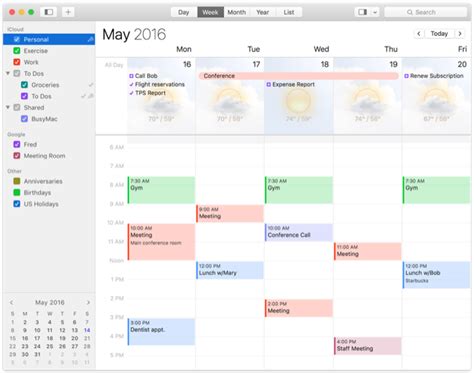 BusyCal Mac Week View