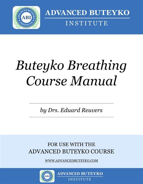 Buteyko breathing course manual for the advanced buteyko breathing course. - Erziehungs- und unterrichtslehre für gymnasien und realschulen.