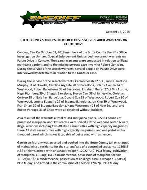 Butte County Warrant Search (California) - County Office