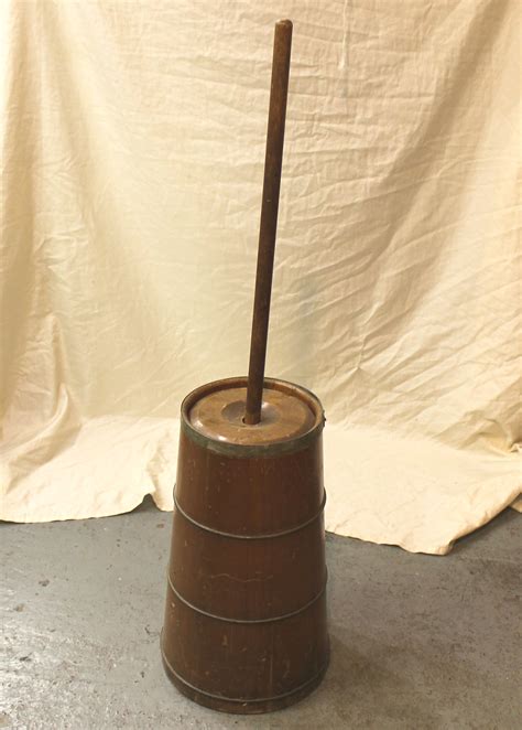 Butter churn vintage. Vintage #2 Maple Leaf Western Stoneware Butter Churn with Lid and wood Stomper, Antique #2 Maple Leaf Western Butter Churn, Butter Churn (404) $ 299.95 