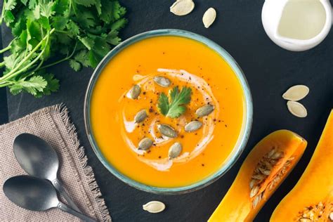 A hearty and flavorful soup with butternut squash, red bell pepper, jalapeno, cumin and chili powder. Learn how to make it in 40 minutes and freeze it for later.