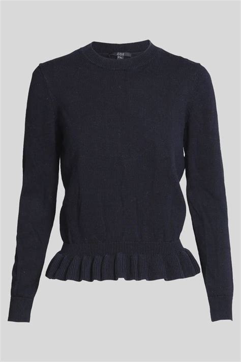 Buy Blue Peplum Hem Knit Jumper COS GlamCorner