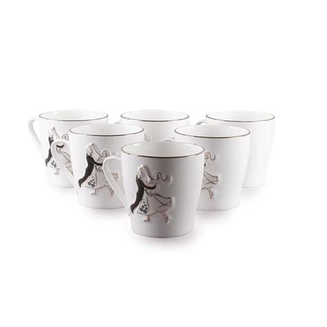 Buy Clay Craft Bone China Swirl Carpet Coffee Mug Set, 150Ml …