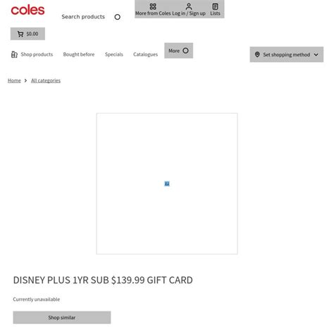 Buy DISNEY PLUS 1YR SUB $139.99 GIFT CARD Coles