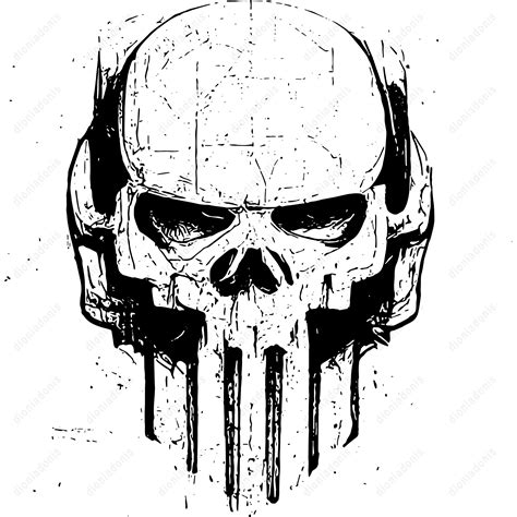 Buy Distressed Punisher Skull Vector Eps Png files