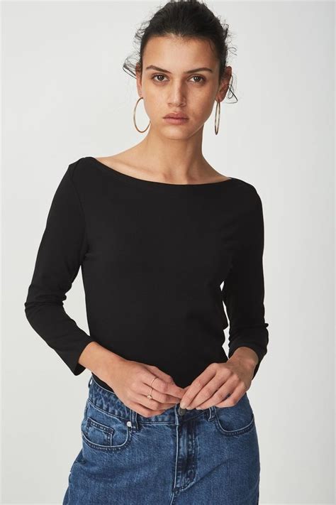 Buy Mango black Boat Neck T-Shirt for Women in Dubai, Abu Dhabi