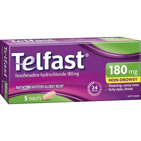 Buy Telfast Hayfever Allergy Relief 180mg Antihistamine …