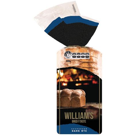 Buy Williams Sourdough Dark Rye 800g Coles