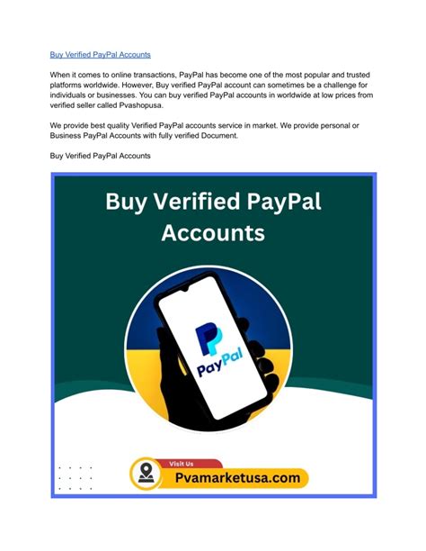 Buy verified paypal accounts.  That&rsquo;s where the opportunity to Buy Verified PayPal Ac...