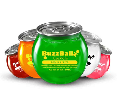 Buzzbals. In addition to BuzzBallz and BuzzBallz Chillers, the company also makes BuzzTallz, which are wine-based drinks that come in traditional cans, and BuzzBallz Biggies, which are gigantic (1.75 liter ... 