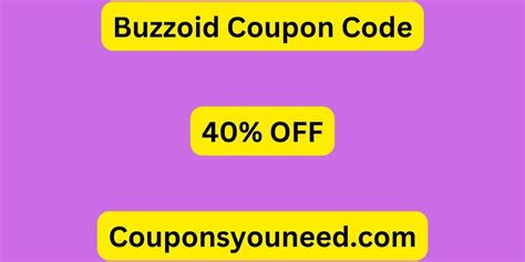 Buzzoid total of active coupons today: 6. The date of the last update Apr 7, 2024; The best active coupon: 40%. You can use it to get the biggest discount & Deal & free shipping on Buzzoid, 100% verification of each Coupon & Deal. 6 Offers Available.. 