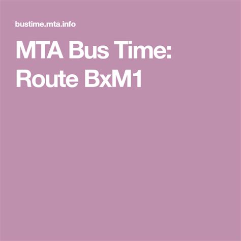 Bxm1 bus time. MTA Bus Company - BxM1 Riverdale - East Midtown is a Bus route available for browsing and analyzing on the Transitland platform. ... DOT bridge repair at Madison Avenue Bridge Note: Real-time tracking on BusTime may be inaccurate in the service change area. Agency Alert: Buses are running on a Sunday schedule. If your bus does not normally ... 