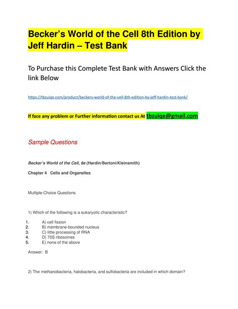 By jeff hardin solutions manual for beckers world of the cell 8th edition. - Siddhartha guía de estudio preguntas respuestas.