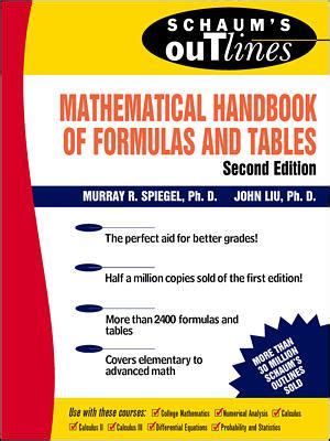 By murray r spiegel schaums mathematical handbook of formulas and tables 2nd edition. - Maitres cuisiniers de france le guide 2007.