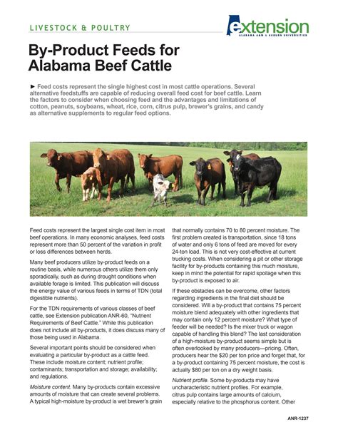 By-Product Feeds for Alabama Beef Cattle