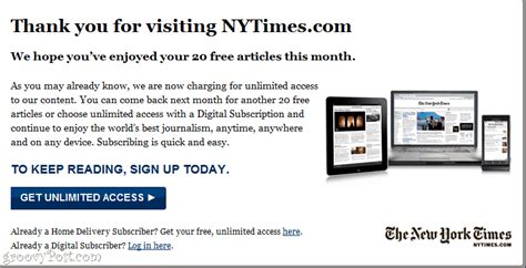 Bypass nytimes paywall. Dec 6, 2014 · Here, let me show you: If you ever get stuck behind one of these paywalls, just copy the headline of the article: Paste the headline into a Google search field: Click on the first result or ... 