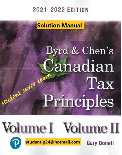 Byrd chen canadian tax principles solutions manual. - Handbooks in operations research and management science volume 13 simulation.