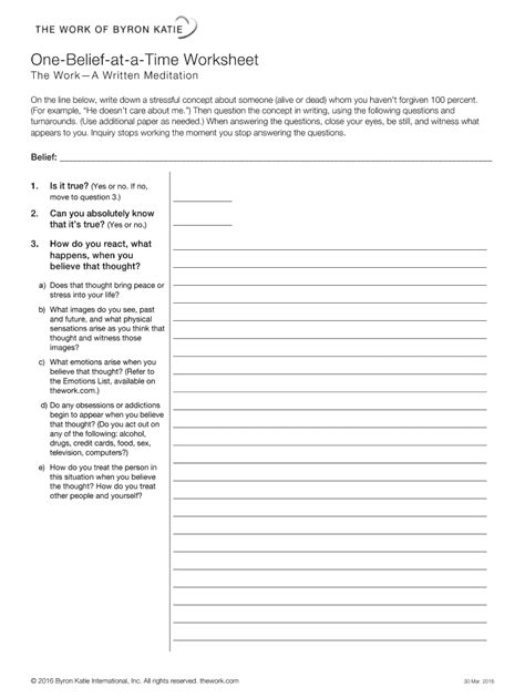 Byron Katie Worksheet Form - signNow