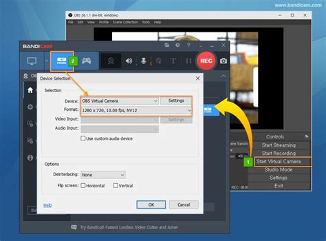 Bytecast virtual camera.  For more examples, including using different pixel forma...
