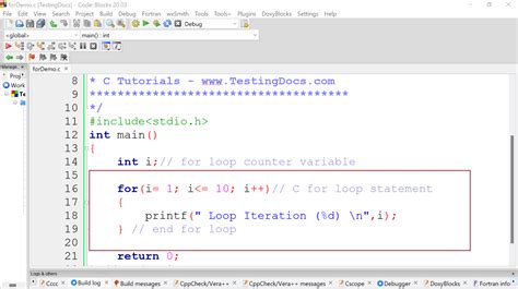 C/C++ For loop with Examples