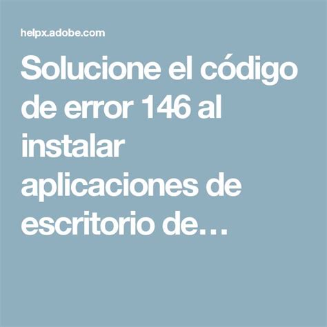 Código de error 146 al instalar aplicaciones de Creative …