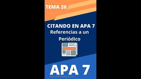 Cómo citar Periódicos en Normas APA 7ma Edición - YouTube