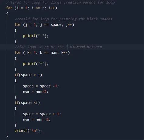 C++ Program to print the diamond shape - tutorialspoint.com