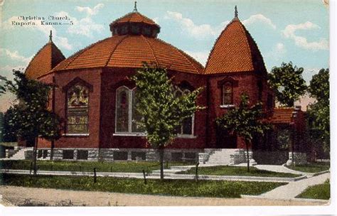 C 1910 Red Brick Christian Church Emporia KS Divided Back